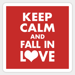 Valentine Fall In Love Retro Keep Calm Slogan Sticker